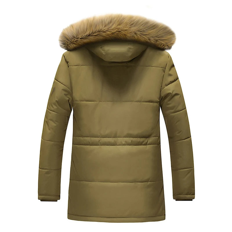 Parka winterjas heren gewatteerd met bontrand capuchon 6