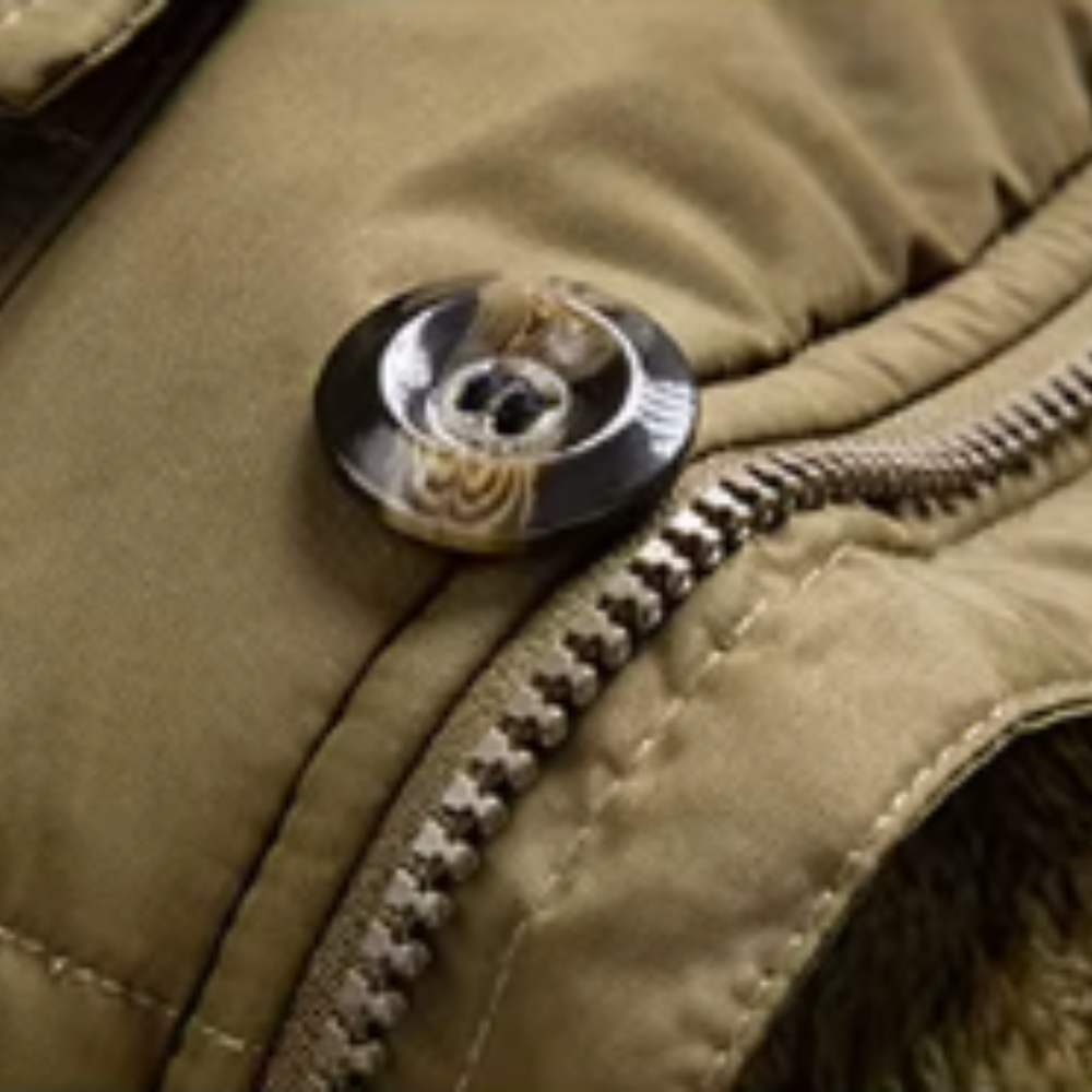 Parka winterjas heren gewatteerd met bontrand capuchon 9