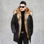 Parka winterjas heren gewatteerd met capuchon en hoge kraag 4