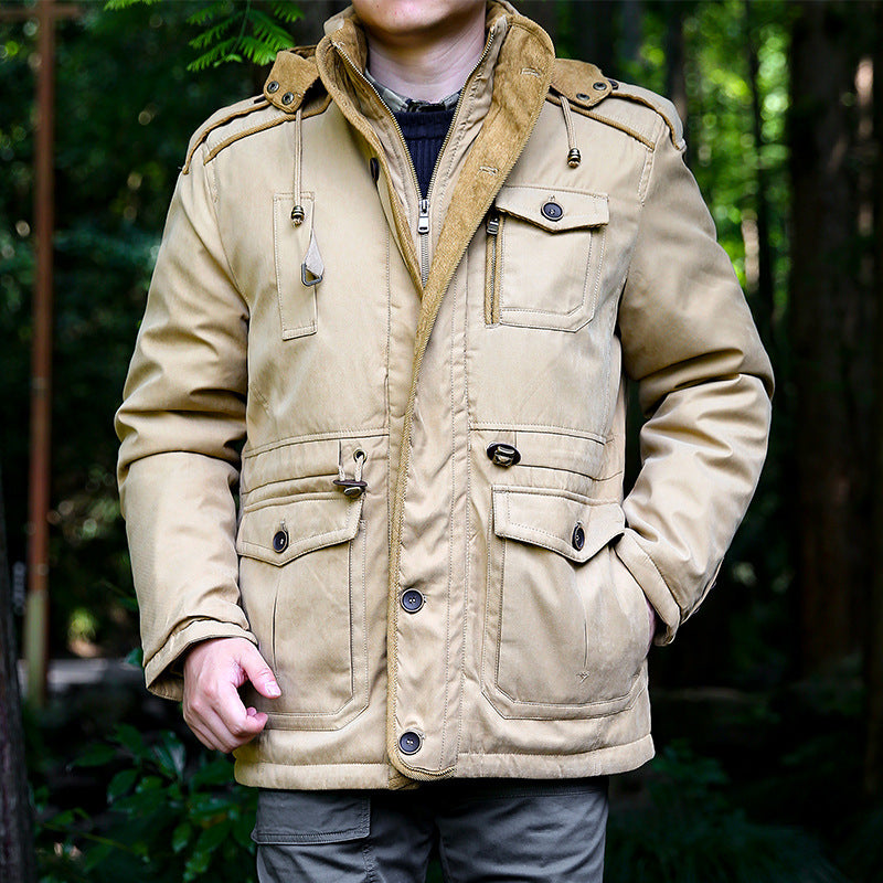 Parka winterjas heren met capuchon en ceintuur 3
