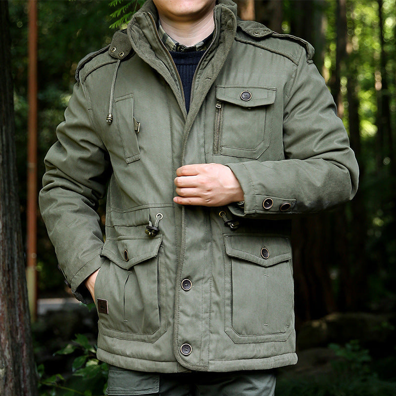 Parka winterjas heren met capuchon en ceintuur 5