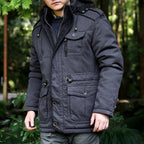 Parka winterjas heren met capuchon en ceintuur 6