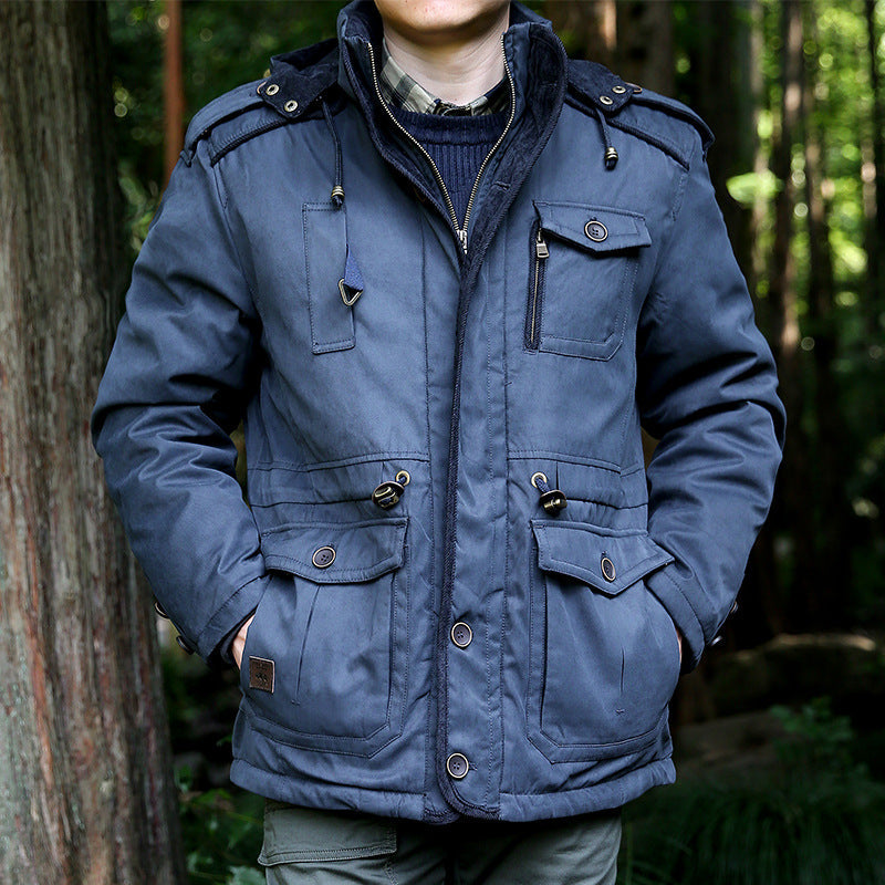 Parka winterjas heren met capuchon en ceintuur 7