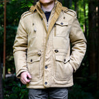 Parka winterjas heren met capuchon en ceintuur 8