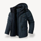 Parka winterjas heren met capuchon en fleecevoering 5