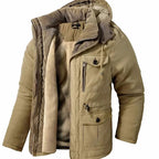 Parka winterjas heren met capuchon en fleecevoering waterafstotend 1