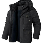 Parka winterjas heren met capuchon en fleecevoering waterafstotend 5