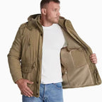 Parka winterjas heren met capuchon en fleecevoering waterafstotend 6
