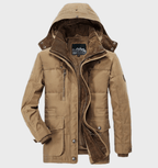 Parka winterjas heren met capuchon en opstaande kraag 1