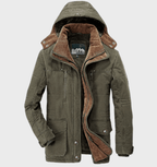 Parka winterjas heren met capuchon en opstaande kraag 2