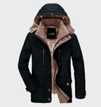 Parka winterjas heren met capuchon en opstaande kraag 3
