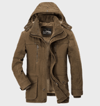 Parka winterjas heren met capuchon en opstaande kraag 5