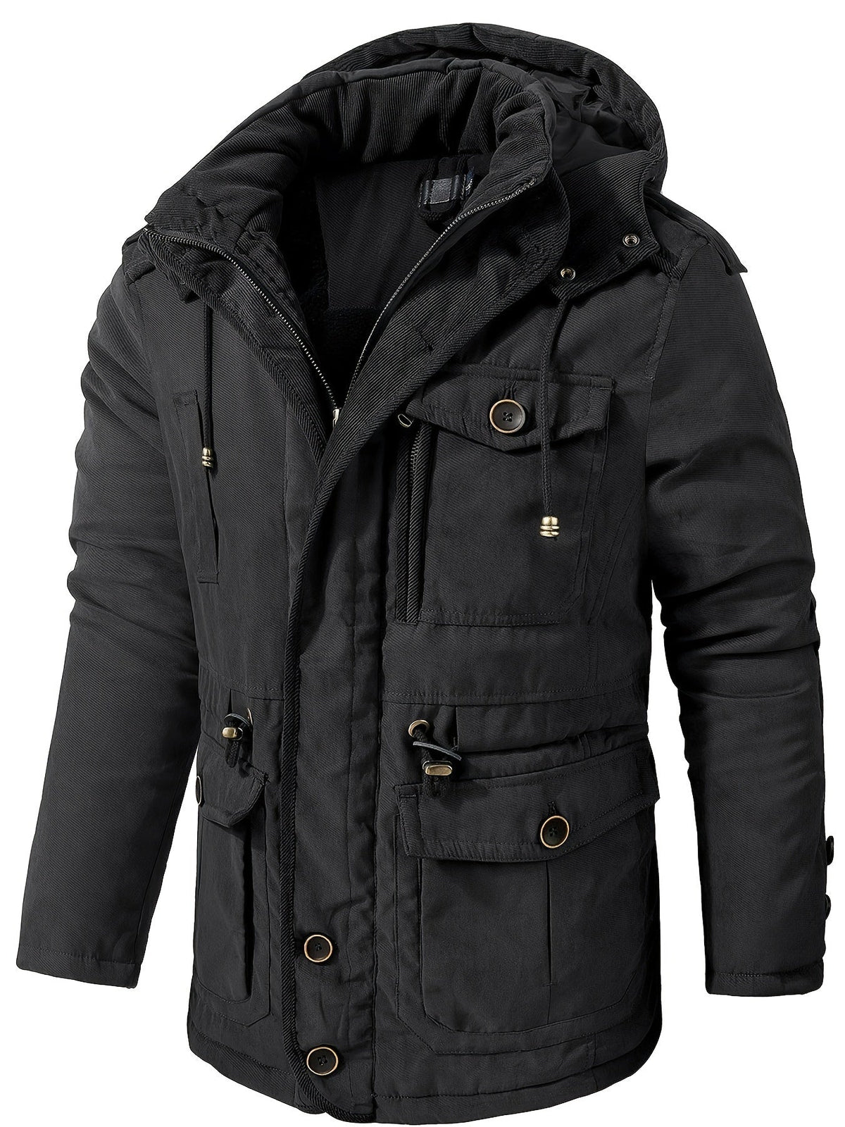 Parka winterjas heren met capuchon en warme voering 1