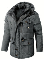 Parka winterjas heren met capuchon en warme voering 2