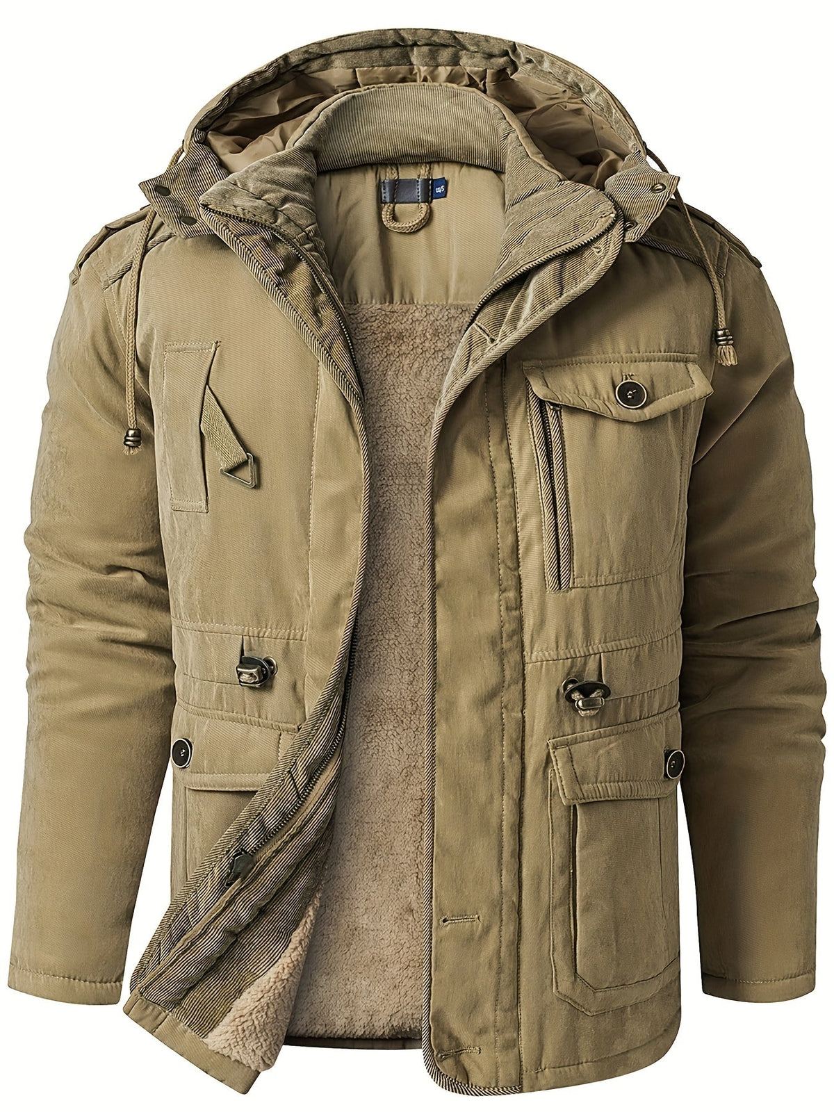 Parka winterjas heren met capuchon en warme voering 3