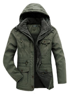 Parka winterjas heren met capuchon en warme voering 4