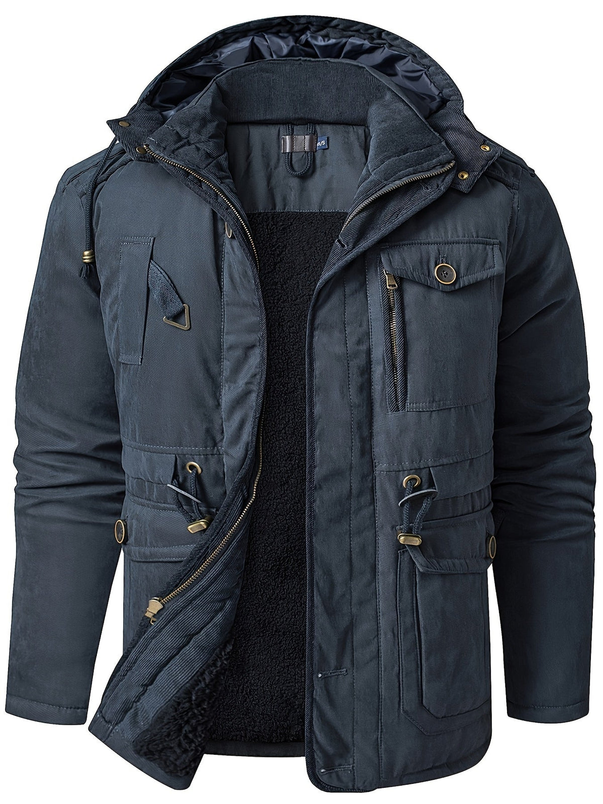 Parka winterjas heren met capuchon en warme voering 5