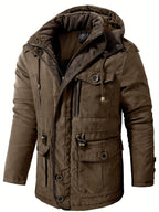 Parka winterjas heren met capuchon en warme voering 6