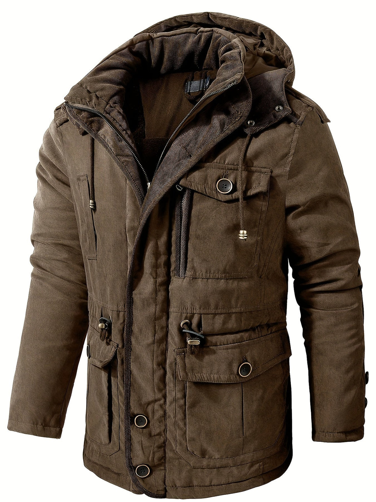 Parka winterjas heren met capuchon en warme voering 6