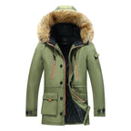Parka winterjas heren waterafstotend met bontrand capuchon 1