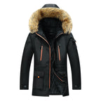 Parka winterjas heren waterafstotend met bontrand capuchon 2