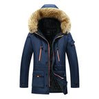 Parka winterjas heren waterafstotend met bontrand capuchon 3