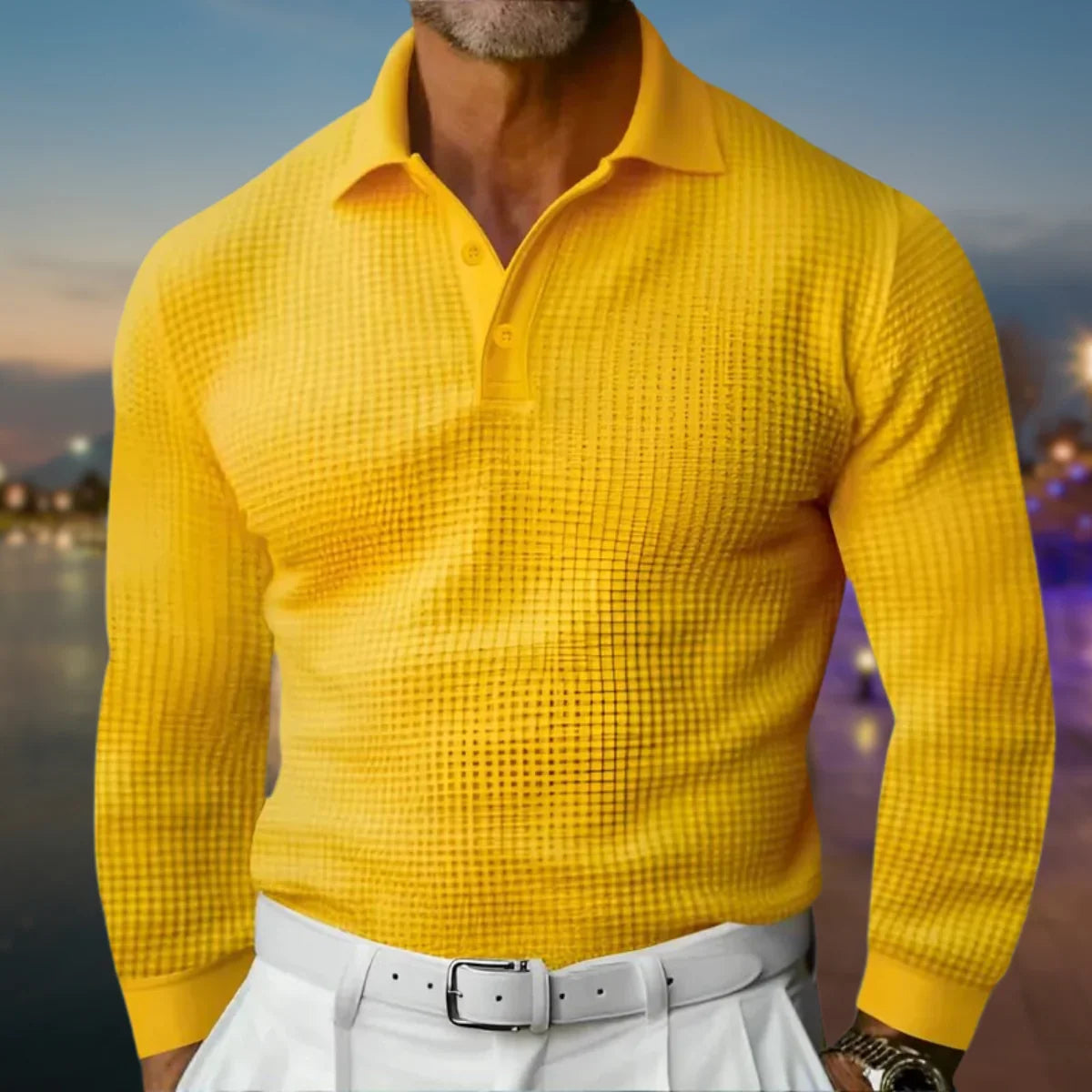 Polo sweater heren met polokraag en knoopsluiting 6