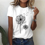 Camilla - Zomers T-shirt met ronde hals en korte mouwen dames