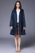 Regenjas dames waterafstotend en oversized met capuchon en verstelbare zoom 2