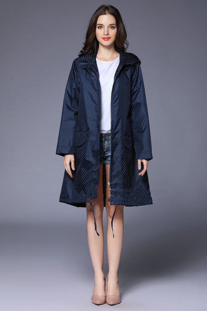 Regenjas dames waterafstotend en oversized met capuchon en verstelbare zoom 2