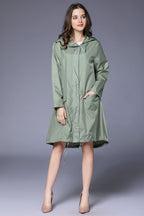 Regenjas dames waterafstotend en oversized met capuchon en verstelbare zoom 4