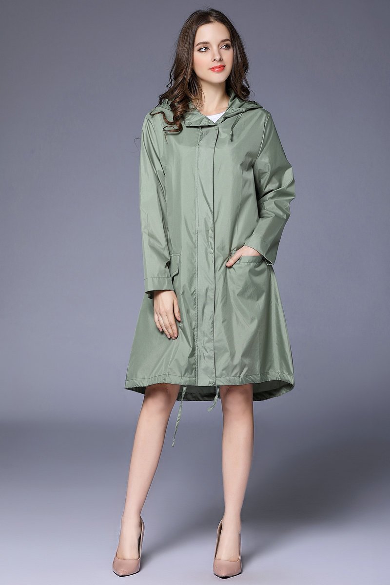 Regenjas dames waterafstotend en oversized met capuchon en verstelbare zoom 4