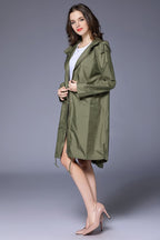 Regenjas dames waterafstotend en oversized met capuchon en verstelbare zoom 5