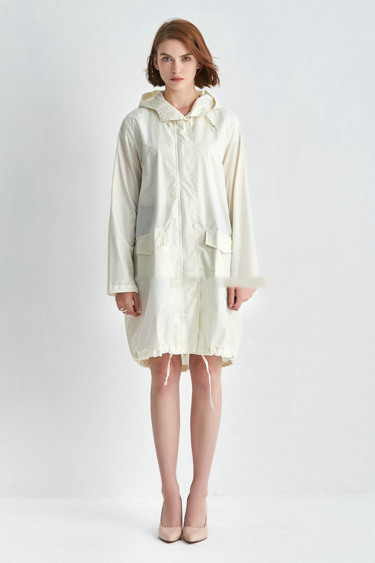 Regenjas dames waterafstotend en oversized met capuchon en verstelbare zoom 6