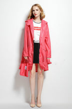 Regenjas dames waterafstotend en oversized met capuchon en verstelbare zoom 9