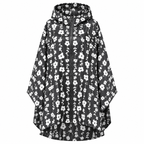 Regenponcho dames waterdicht met capuchon, rits en print 13