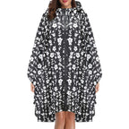 Regenponcho dames waterdicht met capuchon, rits en print 14