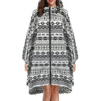 Regenponcho dames waterdicht met capuchon, rits en print 2