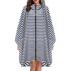 Regenponcho dames waterdicht met capuchon, rits en print 5