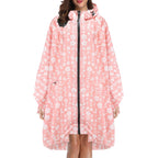 Regenponcho dames waterdicht met capuchon, rits en print 9
