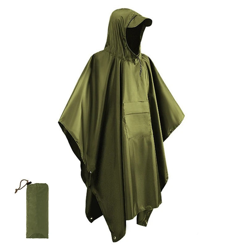 Regenponcho uniseks waterdicht met capuchon en opbergetui 1