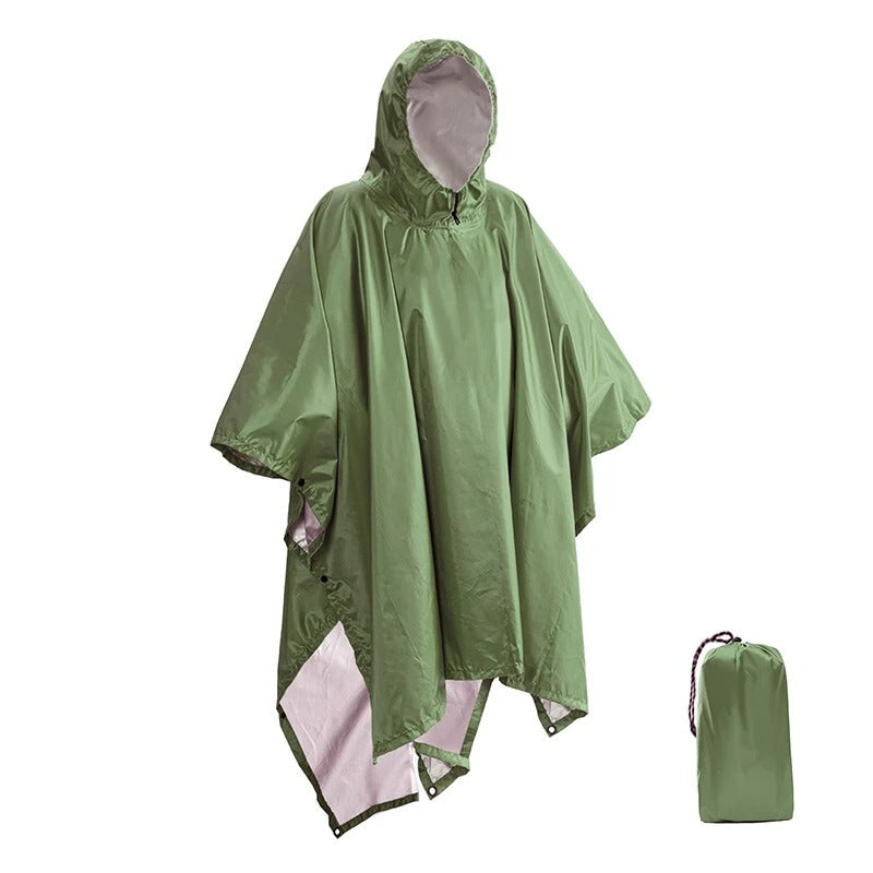 Regenponcho uniseks waterdicht met capuchon en opbergetui 2