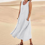 Juliette - Midi zomerjurk met ronde hals dames