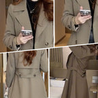 Lange trenchcoat dames met getailleerde pasvorm en klassieke kraag voor de herfst 8