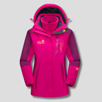Ski-jas dames 3-in-1 met capuchon en hoge kraag gevoerd 3