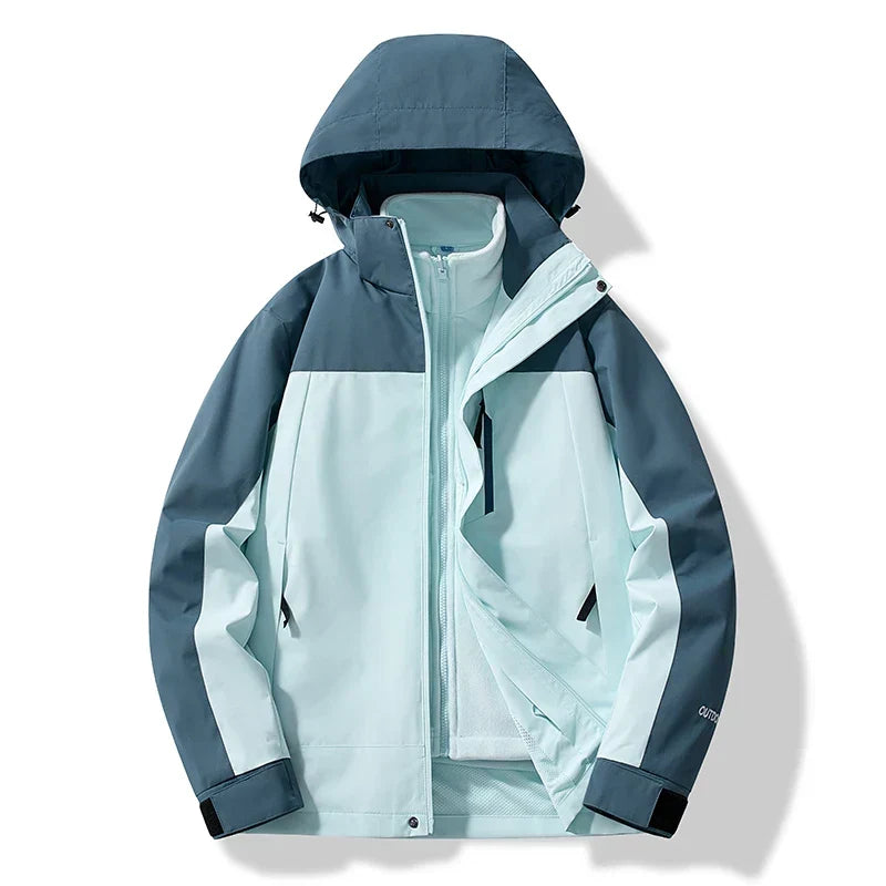 Ski-jas dames 3-in-1 met capuchon en uitneembare fleecevoering 1