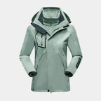 Ski-jas dames 3-in-1 met capuchon langarm waterafstotend 3