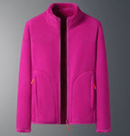 Ski-jas dames fleece met opstaande kraag en doorlopende rits 3