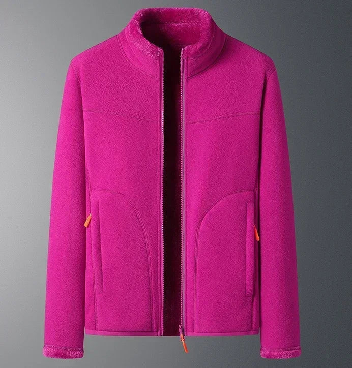 Ski-jas dames fleece met opstaande kraag en doorlopende rits 3
