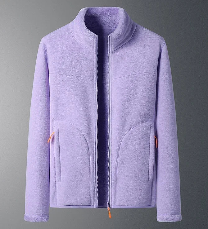 Ski-jas dames fleece met opstaande kraag en doorlopende rits 4